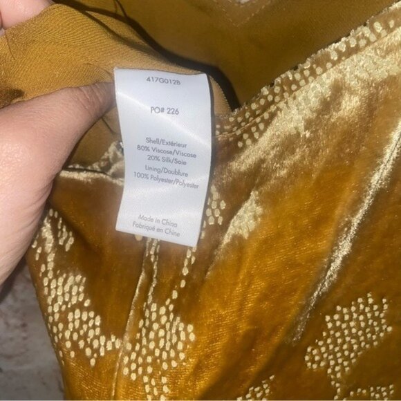 ELIZABETH & JAMES Valerie Floral Velour Maxi Dress in Brass Glitter Size 8 NWT - Picture 8 of 8